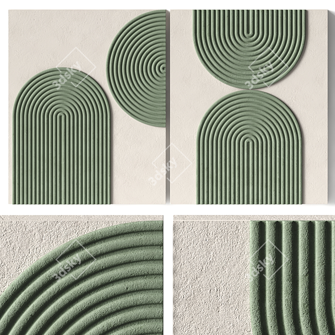 Stone Relief Artwork Panel 3D model image 9