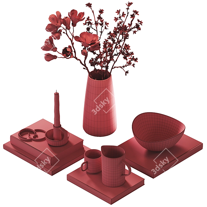 Decorative Set for Coffee Table 3D model image 4