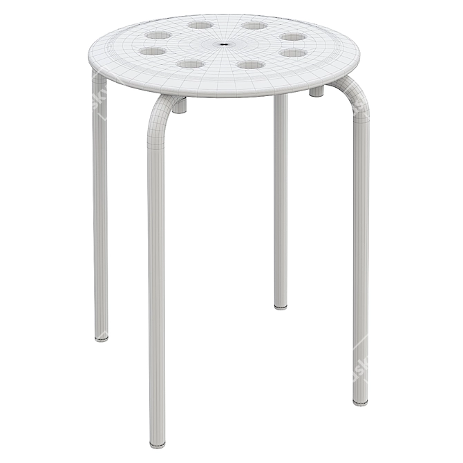Modern Black Marius Stool Ikea 3D model image 4
