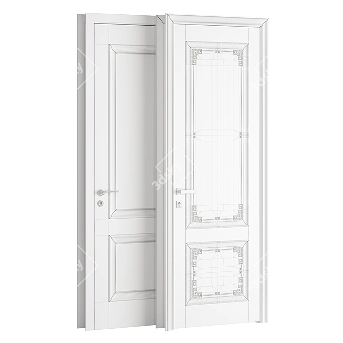 OPPEIN Interior Doors with Stylish Hardware 3D model image 5