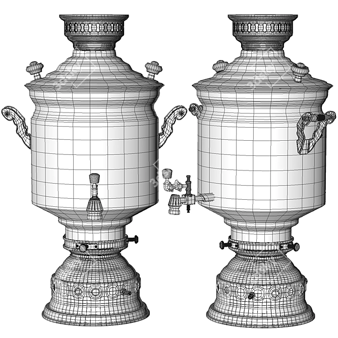 Russian Samovar Kitchen Appliance 3D model image 3