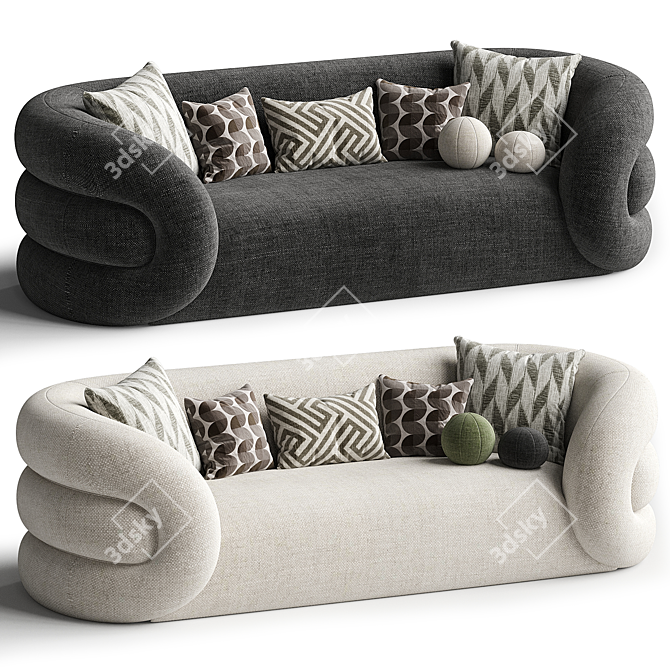 Stylish Molarka Modern Sofa 3D model image 2