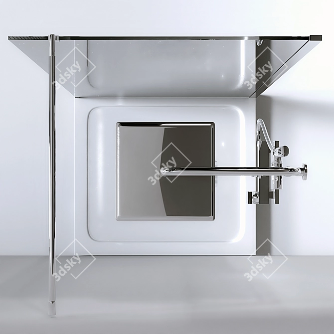 Black Chrome Shower Set Kit 3D model image 3