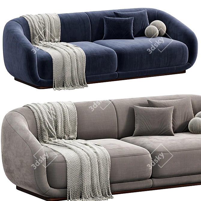 Sleek Montholon Sofa : Designer Elegance 3D model image 2