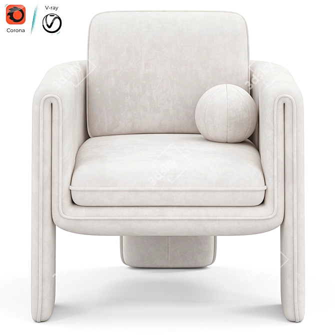Floria Velvet Chair Design 3D model image 3
