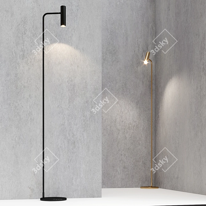 Modern Torris Floor Lamp, 7.9x57.4 3D model image 2