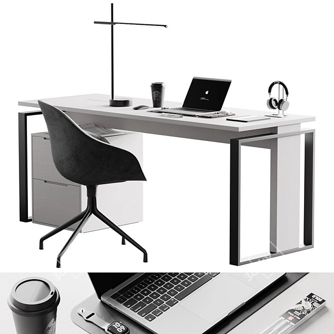 Workstation Setup Desk Organizer 3D model image 2