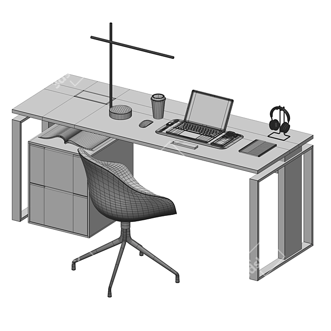 Workstation Setup Desk Organizer 3D model image 6