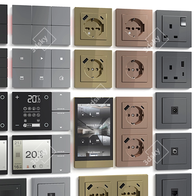  Ekinex FF nf Wall Switches & Sockets 3D model image 5