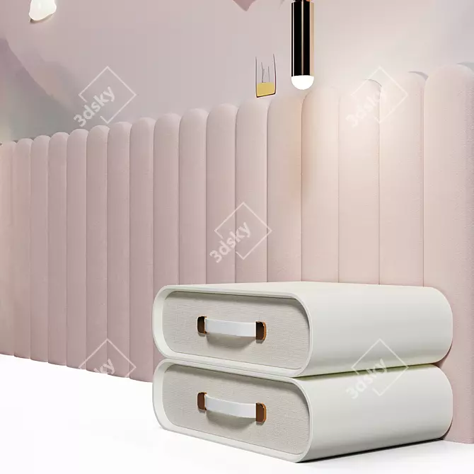 Fairy-themed children's bed headboard 3D model image 4