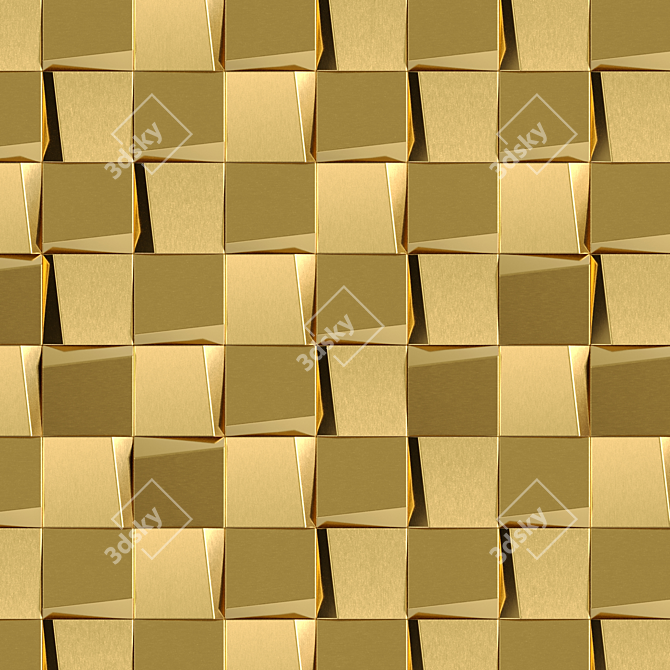 Golden Mosaic Tile, Premium Quality 3D model image 4