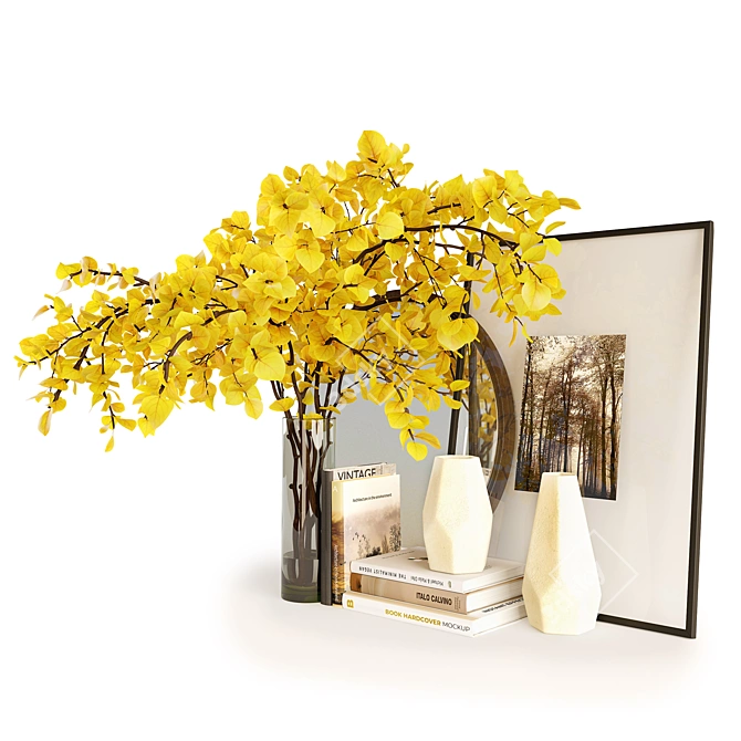 Branch Vase Decor Set 3D model image 3