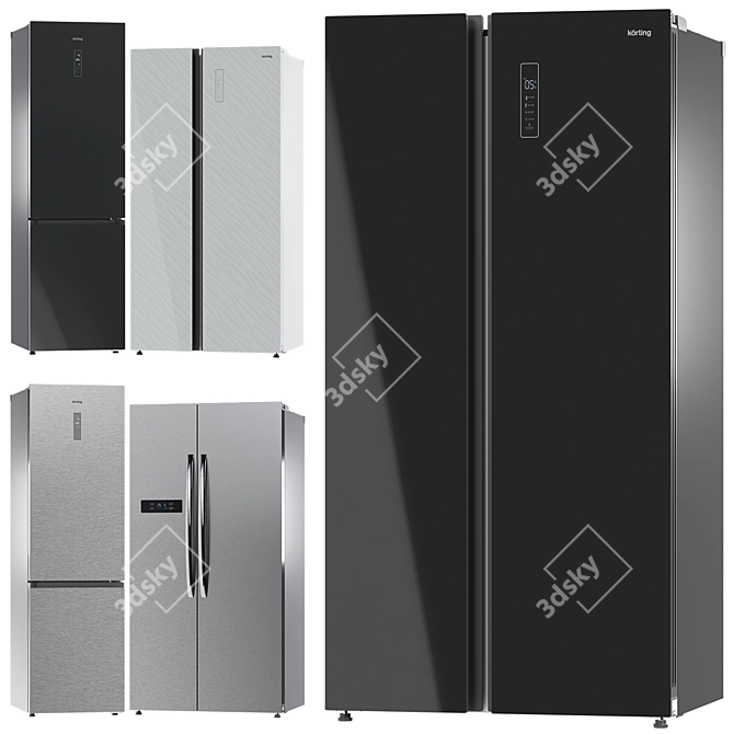 Korting Side-by-Side Refrigerators 3D model image 1
