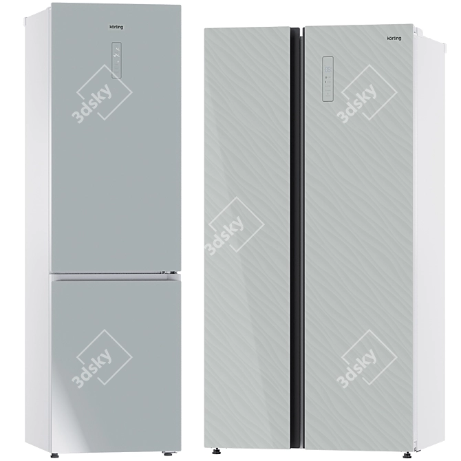 Korting Side-by-Side Refrigerators 3D model image 3