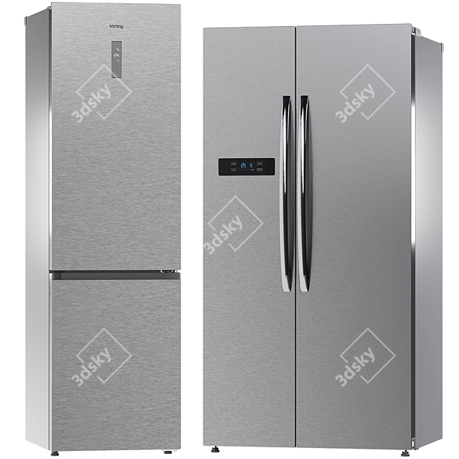 Korting Side-by-Side Refrigerators 3D model image 4