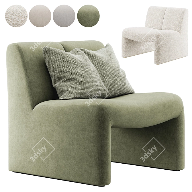 Modern Boucle Chair Eichholtz Macintosh 3D model image 1