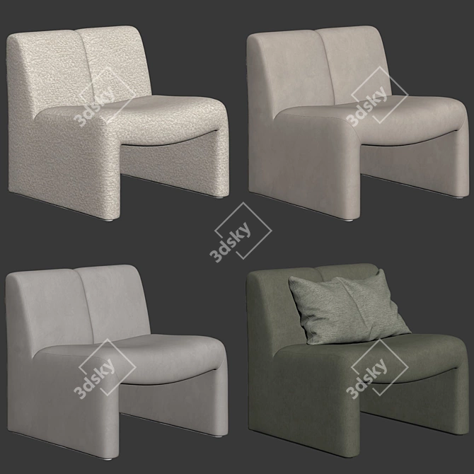 Modern Boucle Chair Eichholtz Macintosh 3D model image 7