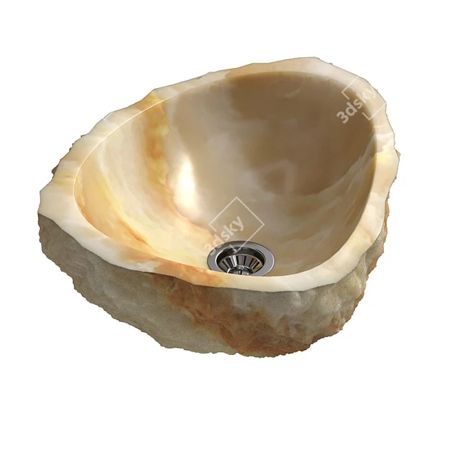 Natural Onyx Basin, Unique Shapes 3D model image 4