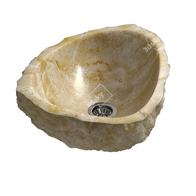 Natural Onyx Basin, Unique Shapes 3D model image 5