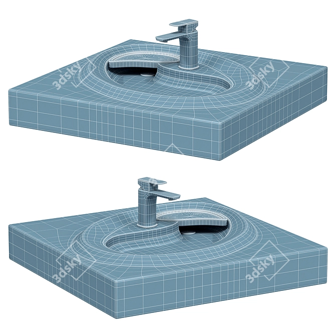 Modern Madera Ameli Sink 60x60 3D model image 3