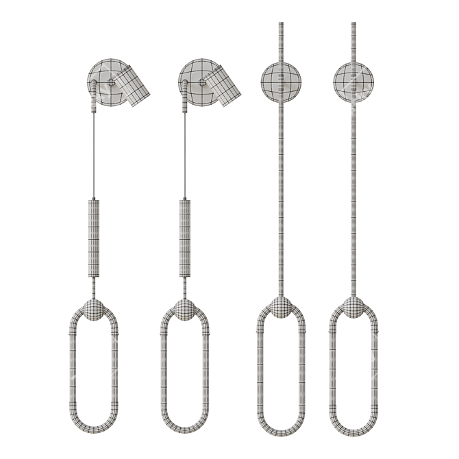 Elliptical LED Wall Light Luminaire 3D model image 3
