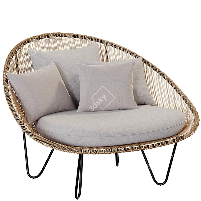 Vincent Sheppard Joe Outdoor Armchair 3D model image 2