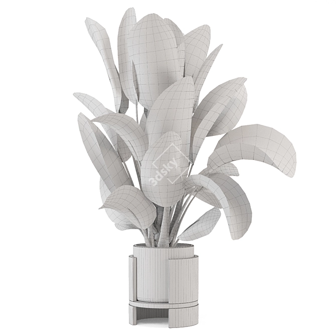 Rusty Concrete Pot Indoor Plants 3D model image 5