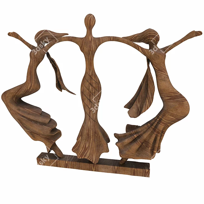  Trio Dance Sculpture 3D Files 3D model image 5