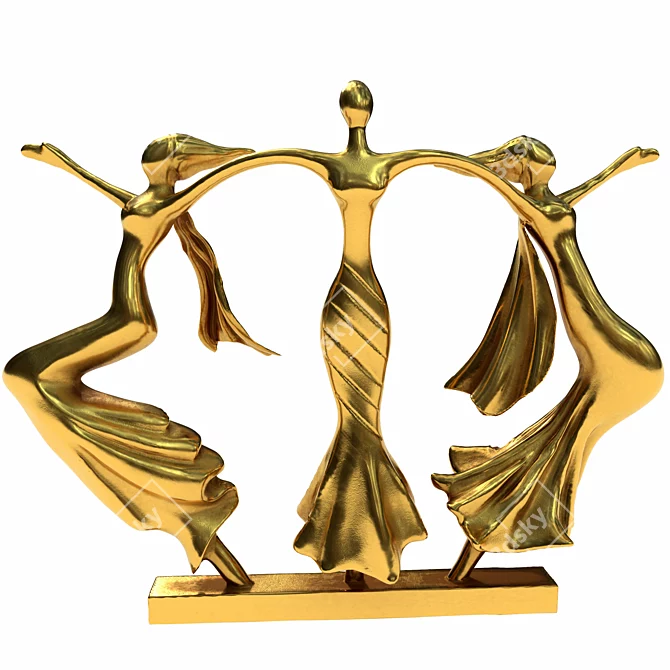  Trio Dance Sculpture 3D Files 3D model image 6