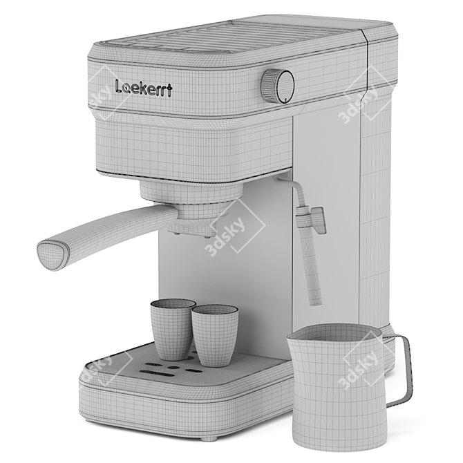 Retro Home Espresso Machine Green 3D model image 9