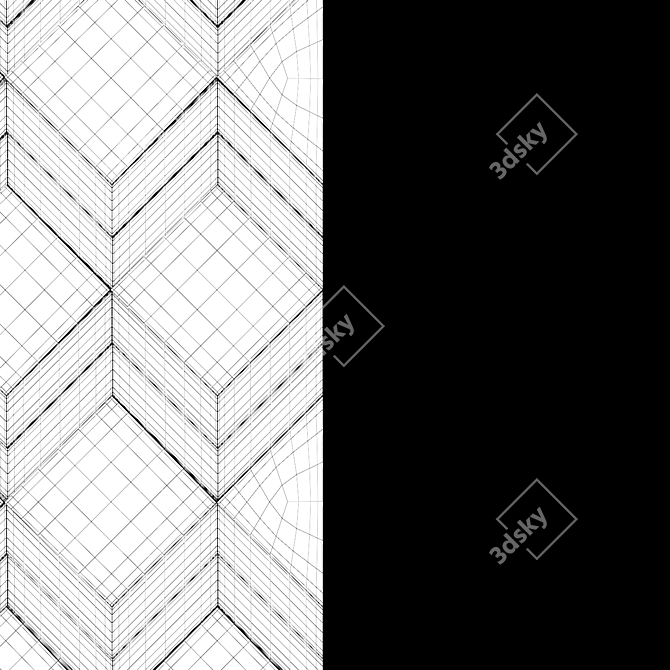 Exported Wooden Wall Panel with Texture 3D model image 6