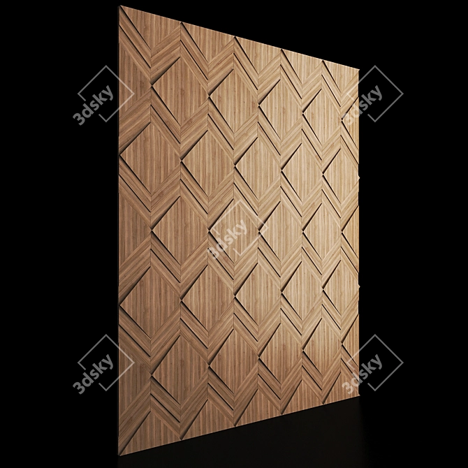 Exported Wooden Wall Panel with Texture 3D model image 9