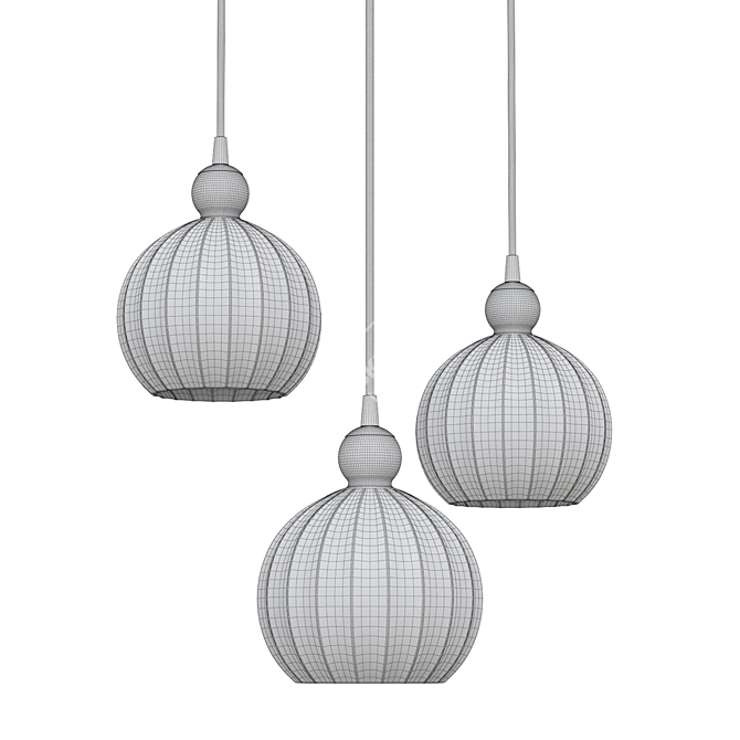 Elegant Amber Pendant Light 3D model image 2