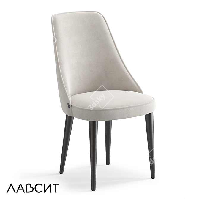 Compact High-Backed Upholstered Chair 3D model image 1