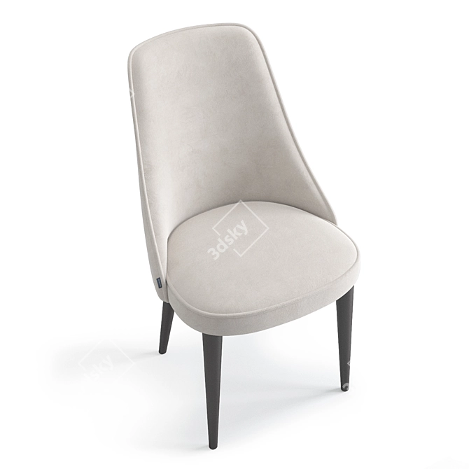 Compact High-Backed Upholstered Chair 3D model image 3