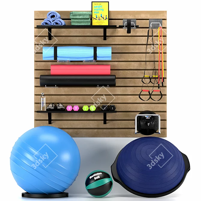 Premium Gym Storage and Organization 3D model image 1