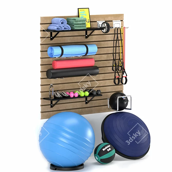 Premium Gym Storage and Organization 3D model image 2