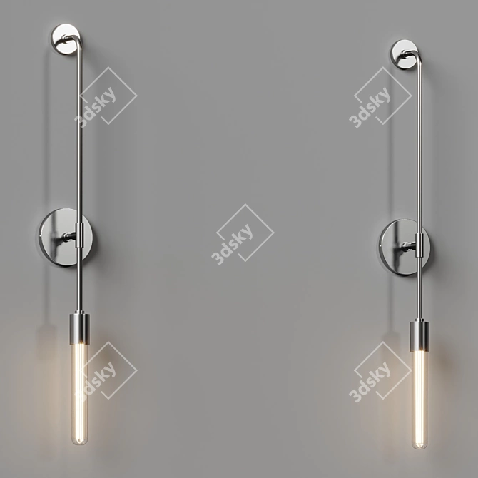 Elegant Steel Wall Sconce 3D model image 2