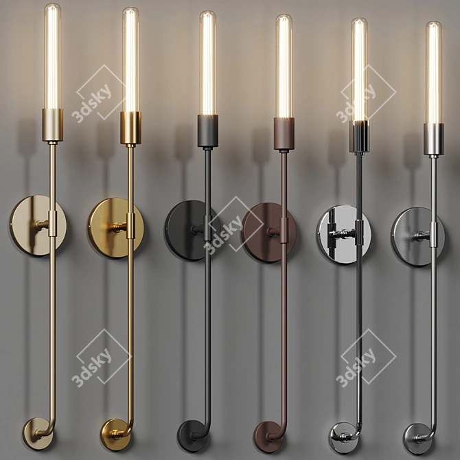 Elegant Steel Wall Sconce 3D model image 5