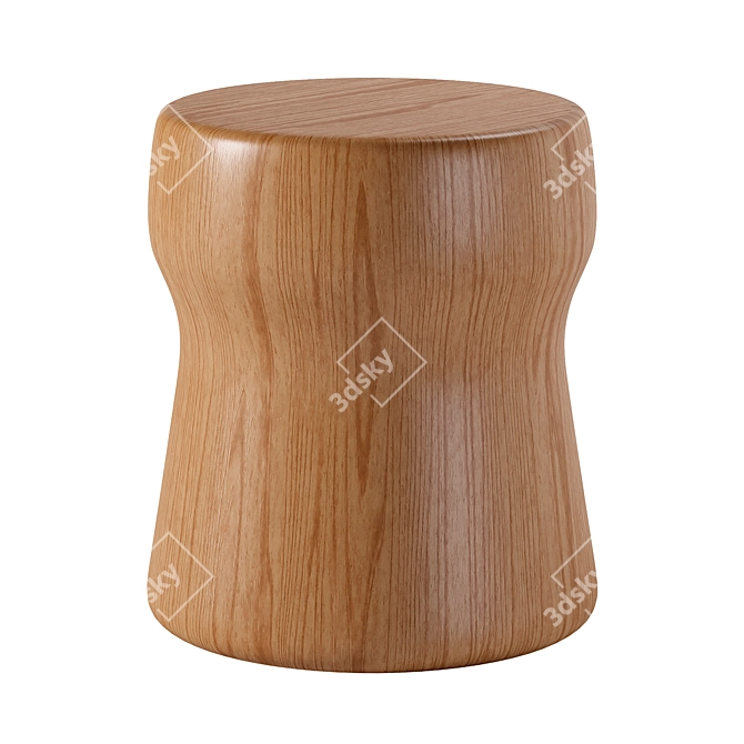 Modern Solid Wood Accent Table 3D model image 2