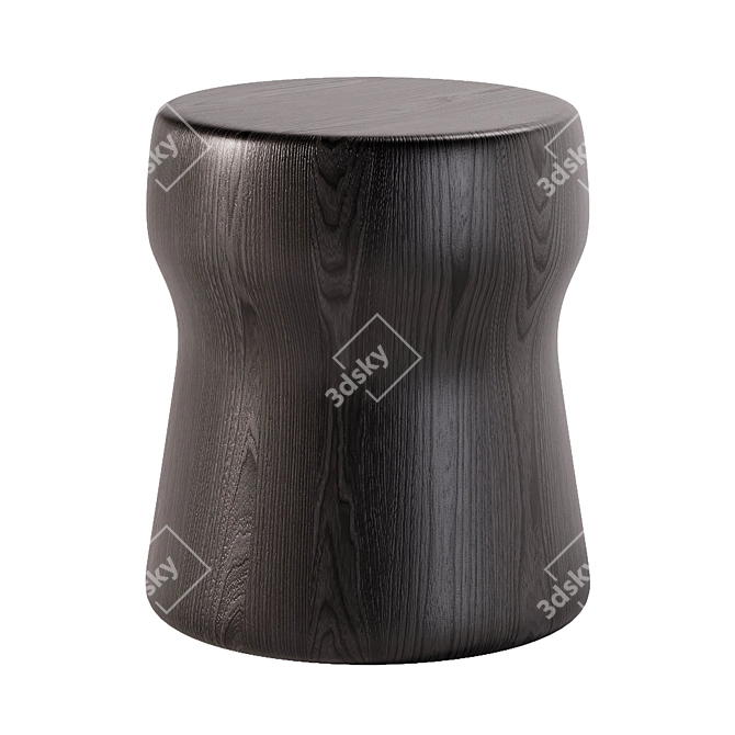 Modern Solid Wood Accent Table 3D model image 3