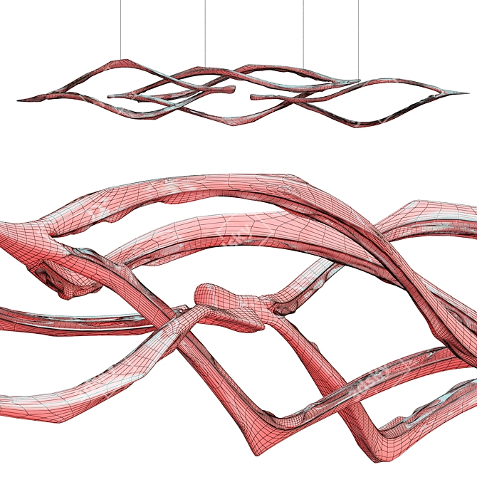 Artistic Algae Series Light Sculpture 3D model image 3
