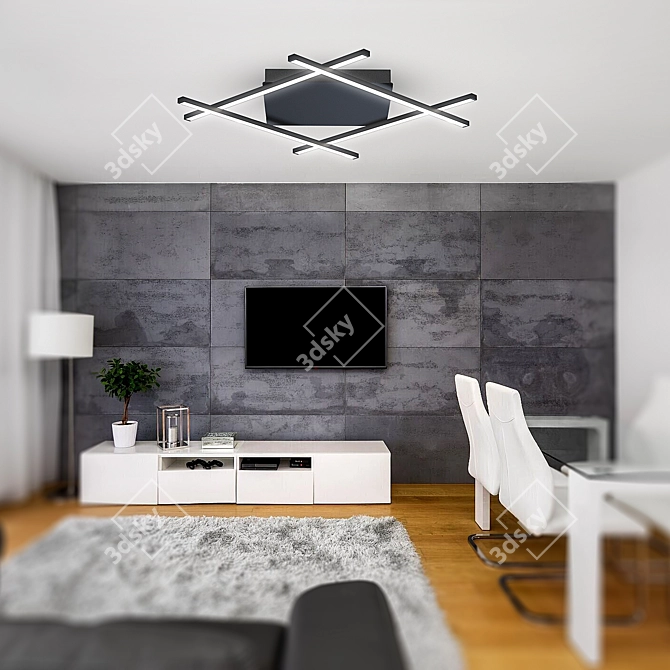 Elegant Celestia Metal Chandelier 3D model image 3