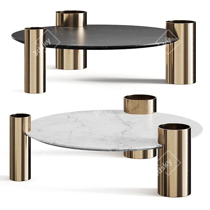 Modern Designer Black Marble Coffee Table 3D model image 1