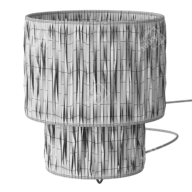 Eastern Style Rattan Table Lamp 3D model image 2