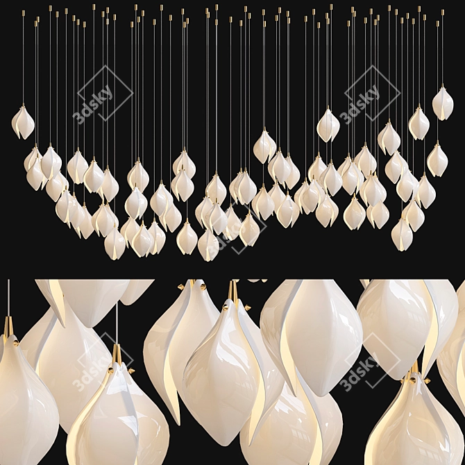 Bloom Blanket Chandelier: Modern Elegance 3D model image 5