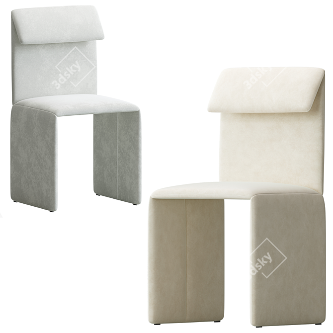 Sleek Modern Sacha Chair 3D model image 4