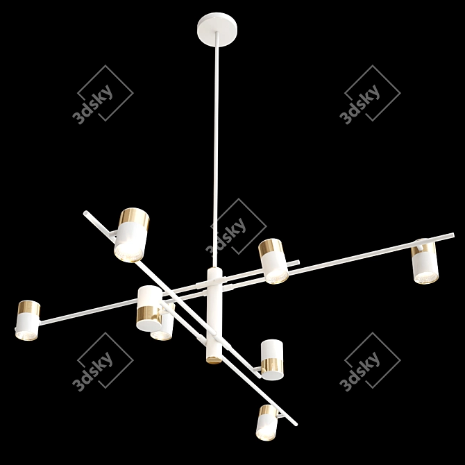 Modern Adjustable Spot Light Chandelier 3D model image 3