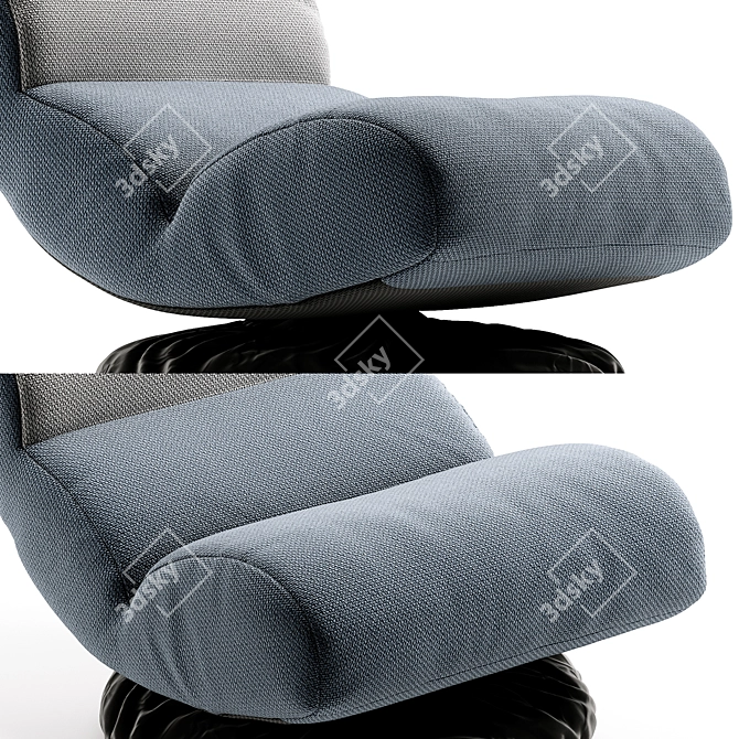 Adjustable Foam Swivel Floor Chair 3D model image 2