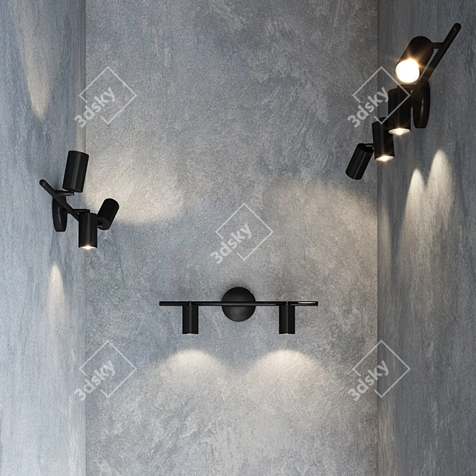 Adjustable Spotlight Wall Light 3D model image 6